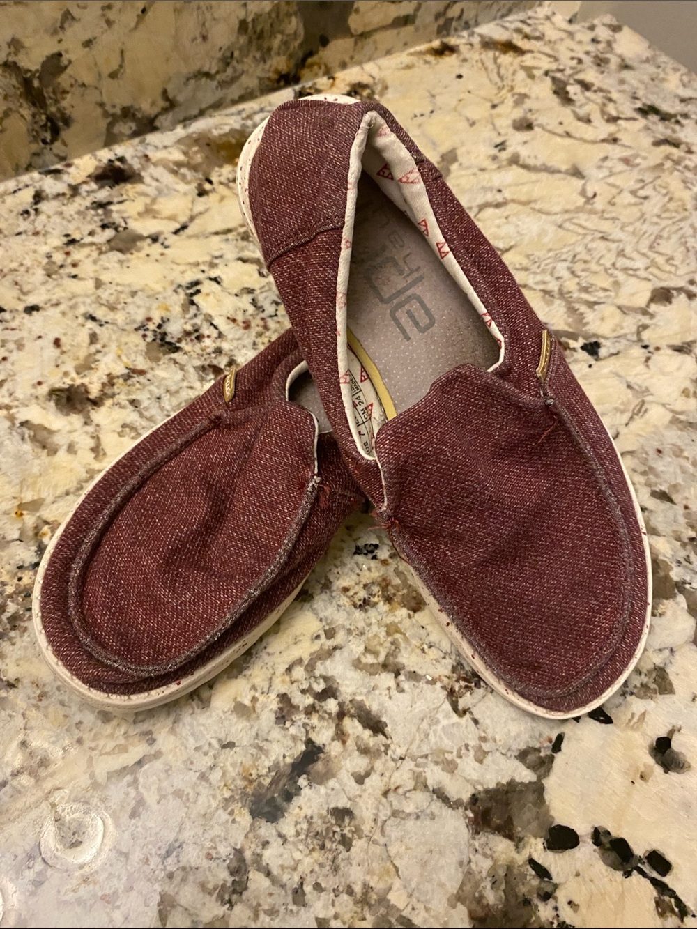 Hey Dude Maroon Slip-On Canvas Shoe